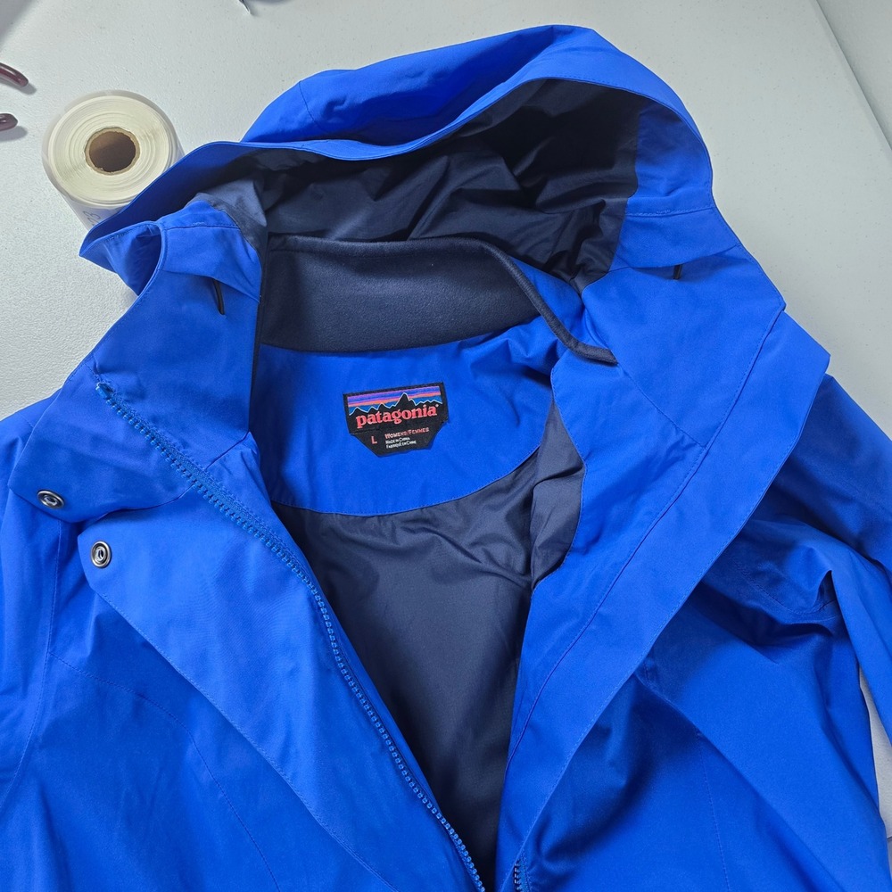 Patagonia H2No Parka Jacket Arborist Trench Coat Blue Womens L 27176FA13 - Picture 6 of 11